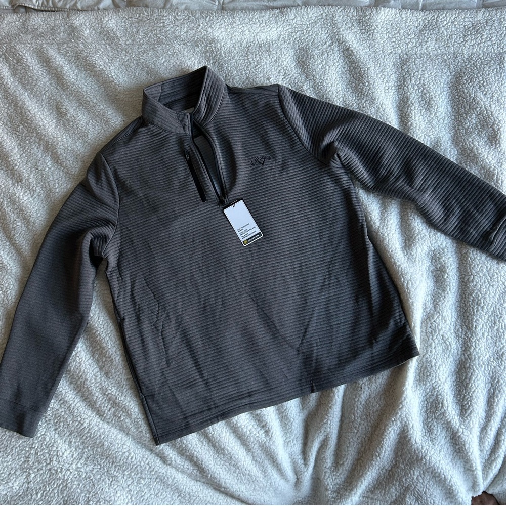 Callaway Men's Dark Gray Zip-Up Sweater